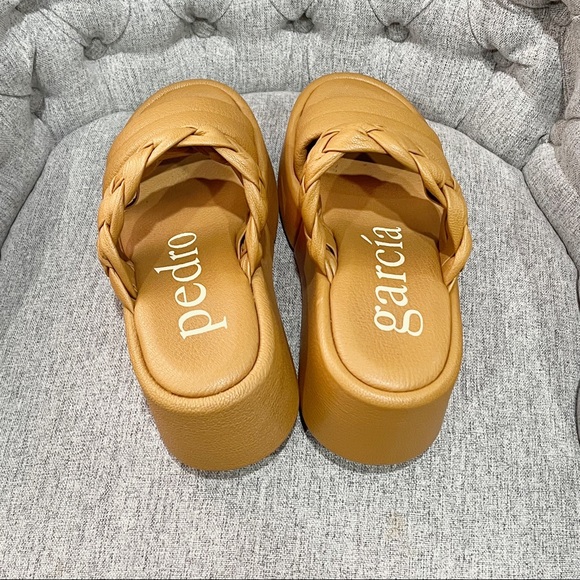 Pedro Garcia Braided Napa Platform Wedge Sandals size 36.5 - Picture 8 of 11